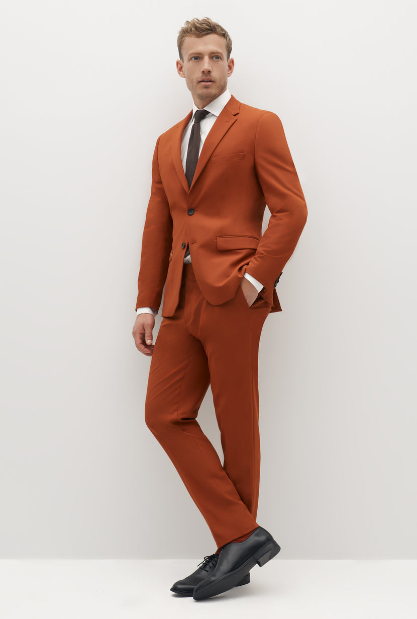 Dries Van Noten Orange Gabardine Suit Dries Van Noten